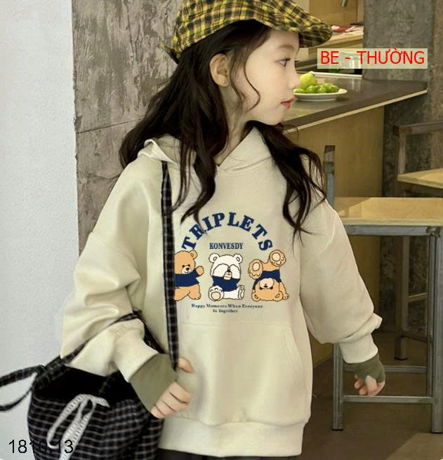 26HA1810.13 - ÁO NỈ HODDIE MŨ TRÙM ĐẦU CHO BÉ
