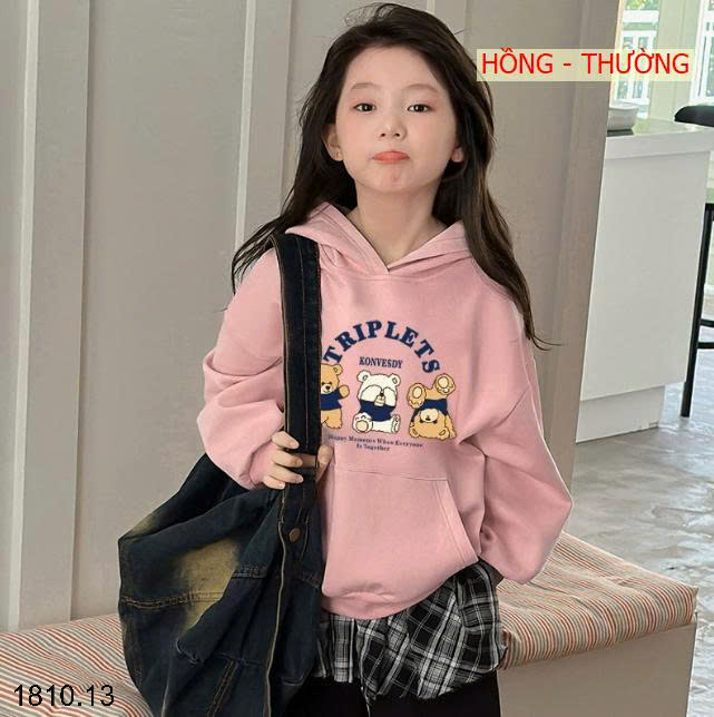 26HA1810.13 - ÁO NỈ HODDIE MŨ TRÙM ĐẦU CHO BÉ