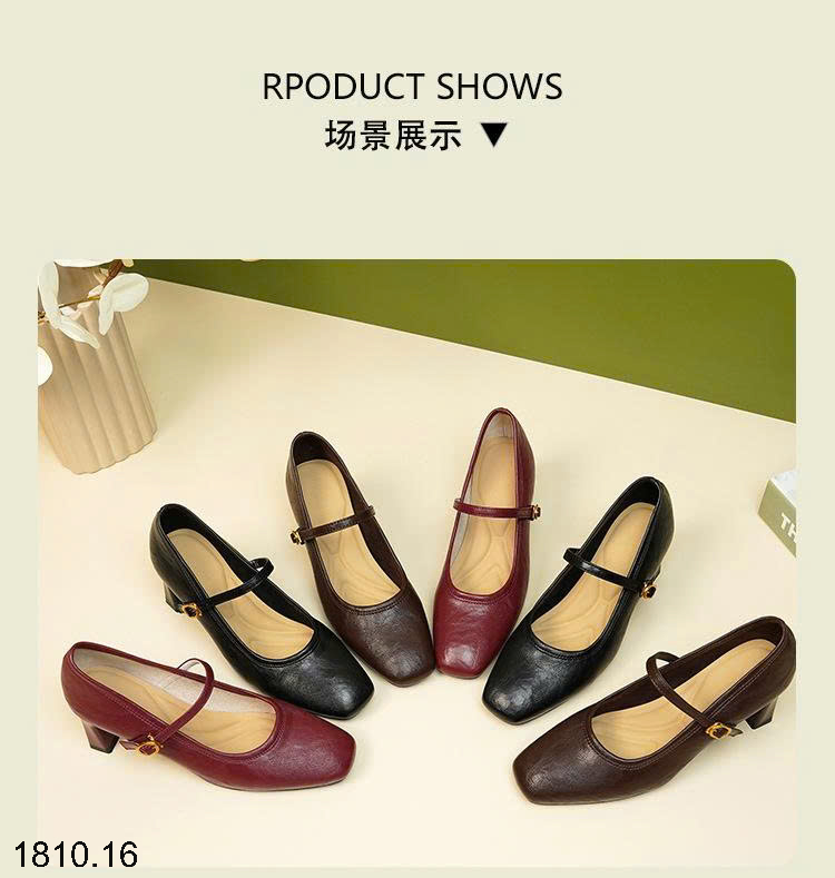 26HA1810.16 - GIÀY MARY JANE ĐẾ DÀY BẰNG DA MỀM