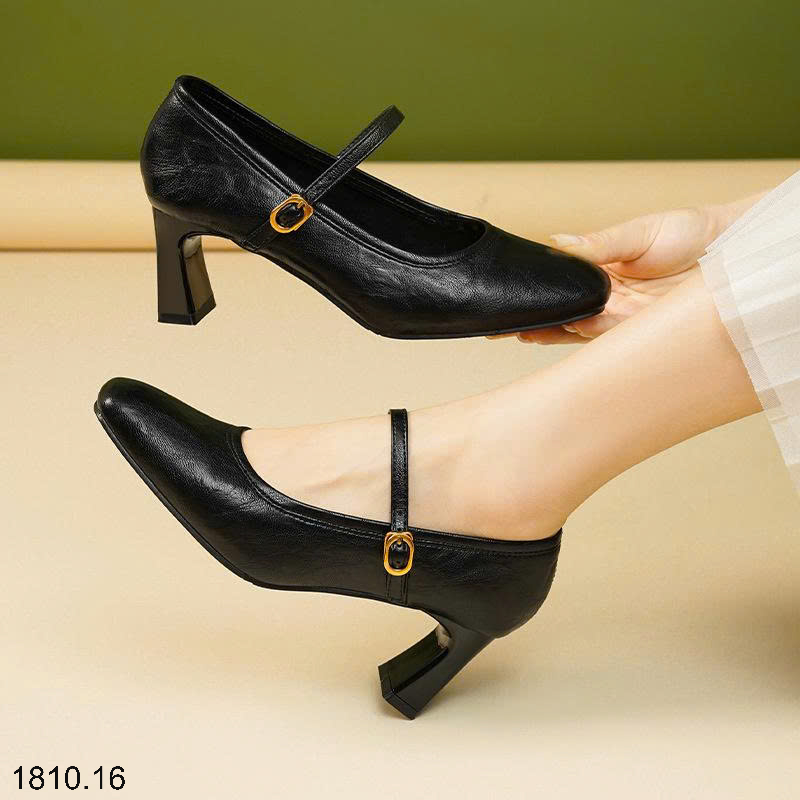 26HA1810.16 - GIÀY MARY JANE ĐẾ DÀY BẰNG DA MỀM