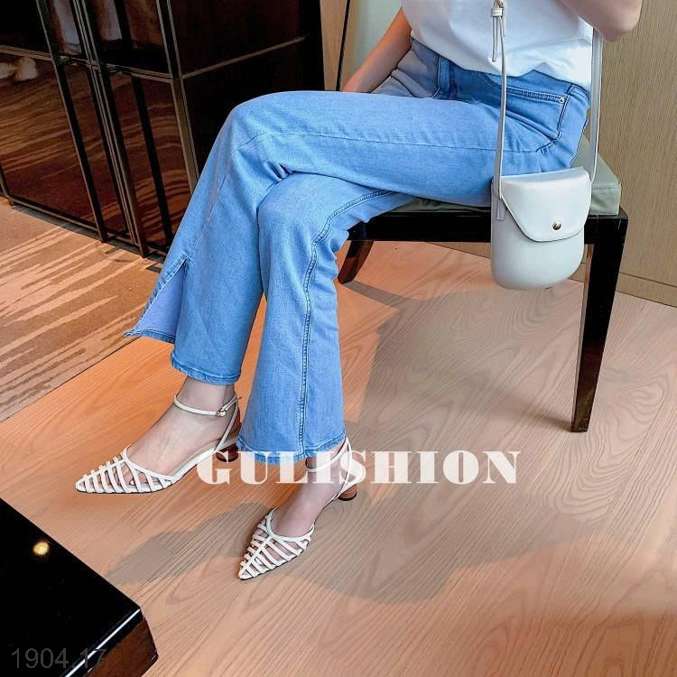 26HA1904.17 - SANDAL MŨI NHỌN ĐAN DÂY KIỂU PHÁP