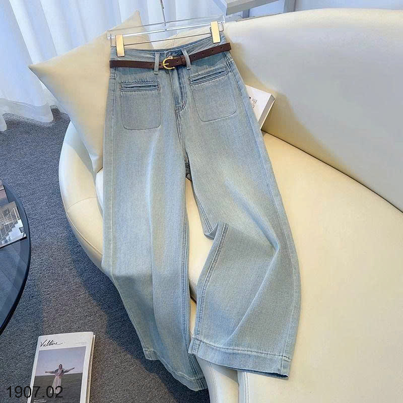26HA1907.02 - QUẦN JEAN ỐNG RỘNG CẠP CAO NỮ