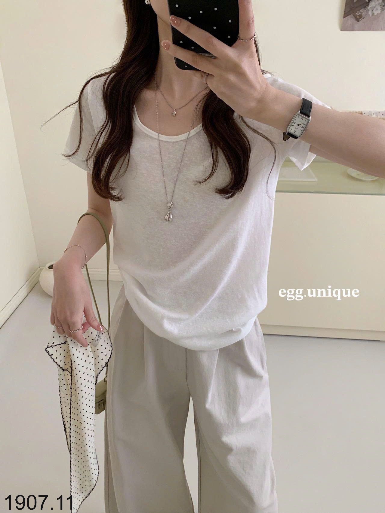 26HA1907.11 - ÁO THUN CỘC TAY CỔ TRÒN EGG