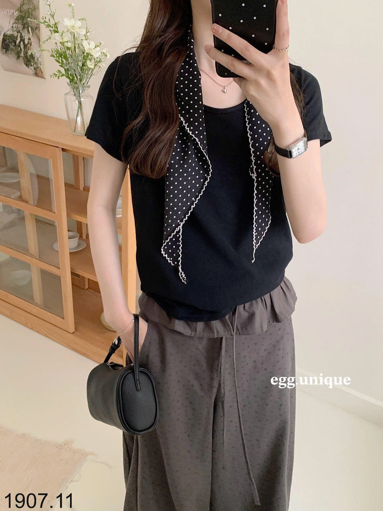 26HA1907.11 - ÁO THUN CỘC TAY CỔ TRÒN EGG