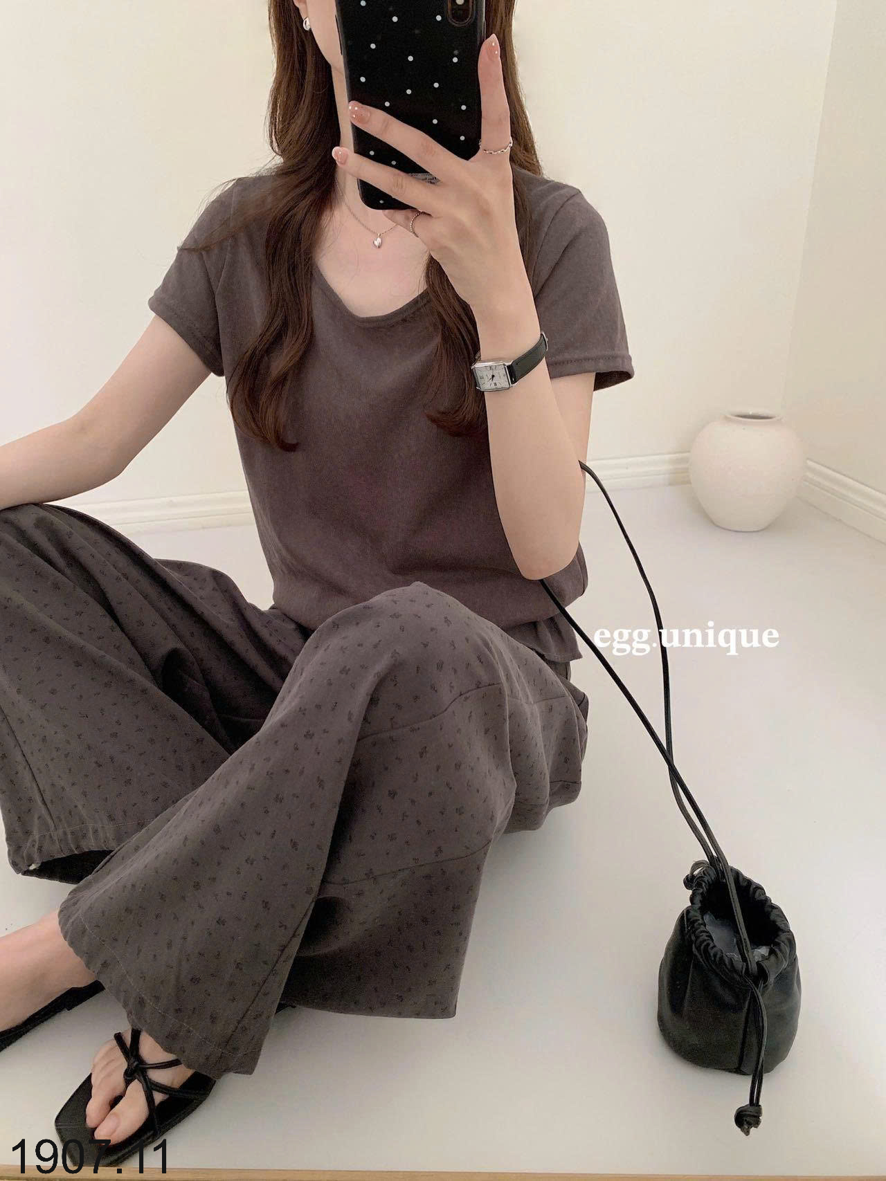 26HA1907.11 - ÁO THUN CỘC TAY CỔ TRÒN EGG