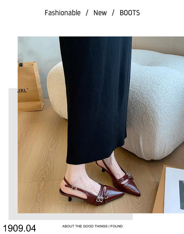 26HA1909.04 - GIÀY SANDAL MŨI NHỌN ĐẾ THẤP