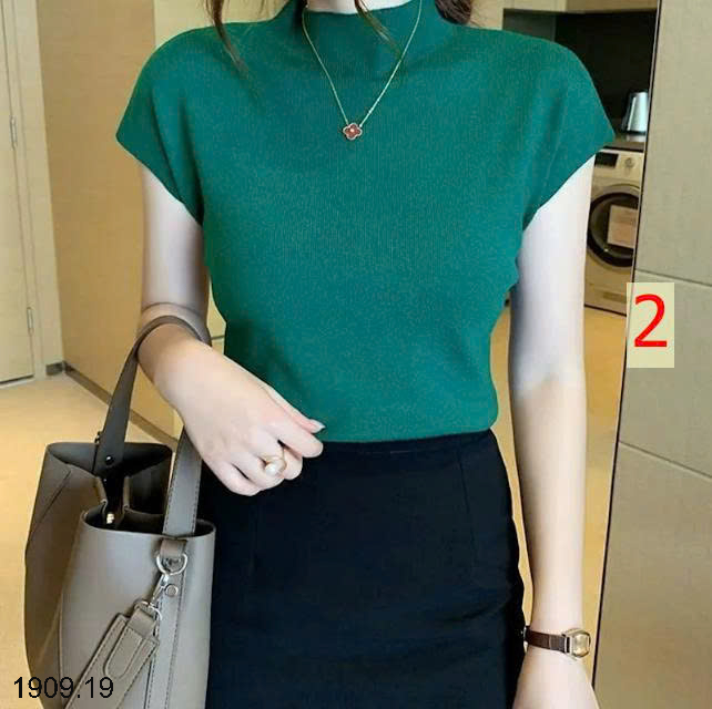 26HA1909.19 - SET 2 ÁO LEN NGẮN TAY CAO CỔ