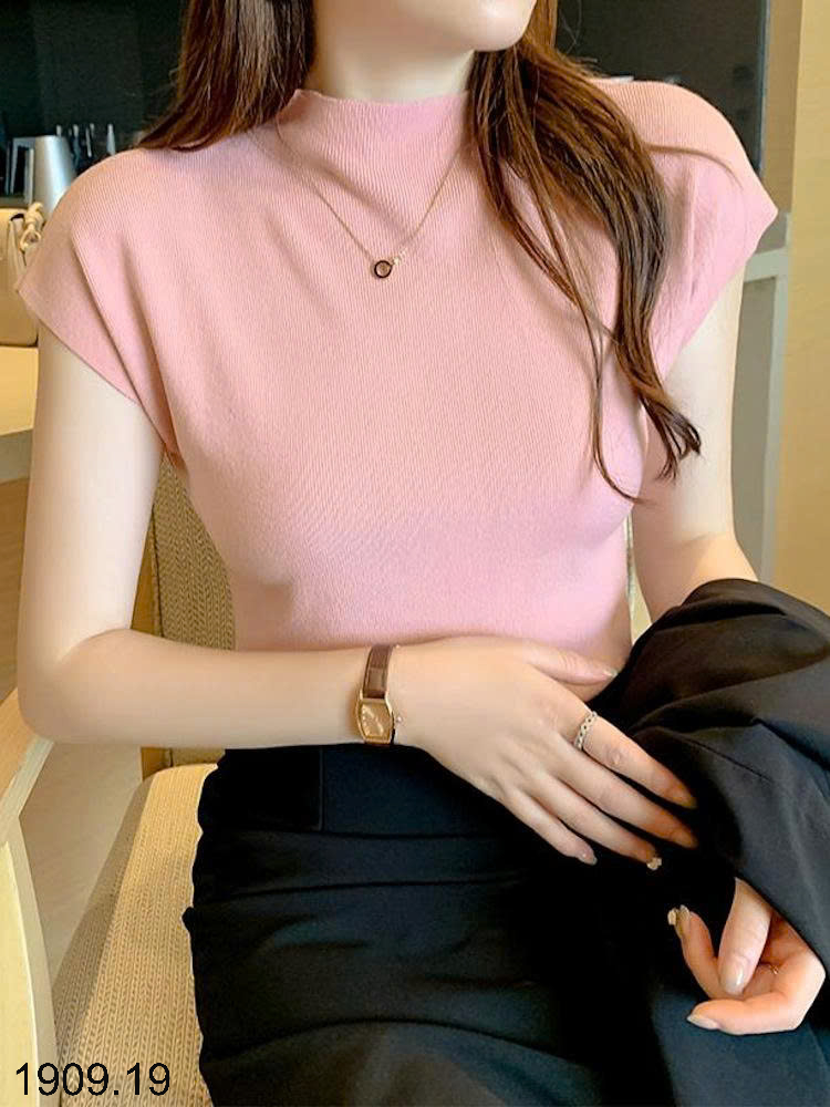 26HA1909.19 - SET 2 ÁO LEN NGẮN TAY CAO CỔ