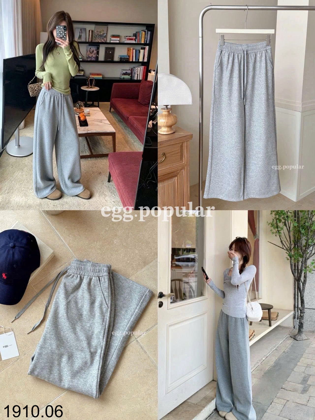26HA1910.06 - QUẦN NỈ ỐNG RỘNG EGG CHO NỮ