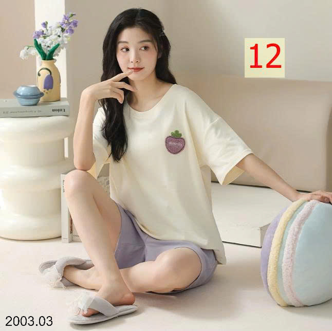 26HA2003.03 - BỘ CỘC TAY COTTON NGUYÊN CHẤT CHO NỮ