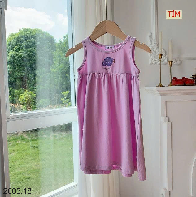26HA2003.18 - VÁY BA LỖ COTTON HOA QUẢ BÉ GÁI