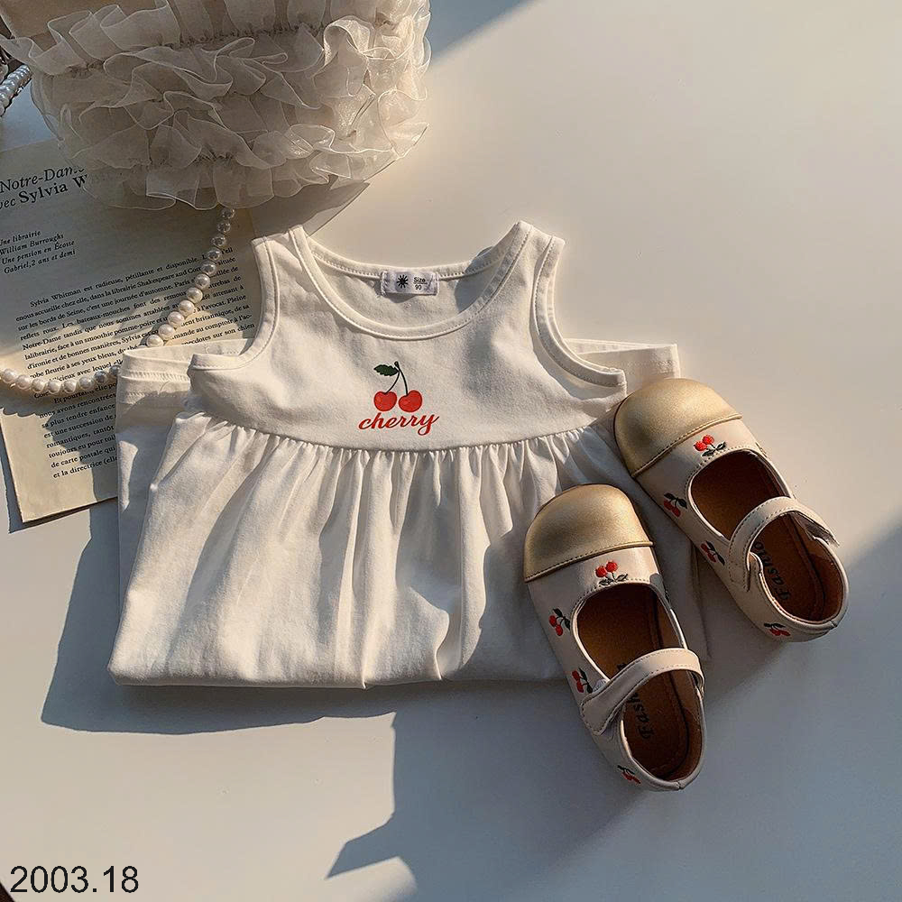 26HA2003.18 - VÁY BA LỖ COTTON HOA QUẢ BÉ GÁI