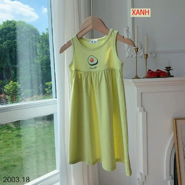 26HA2003.18 - VÁY BA LỖ COTTON HOA QUẢ BÉ GÁI