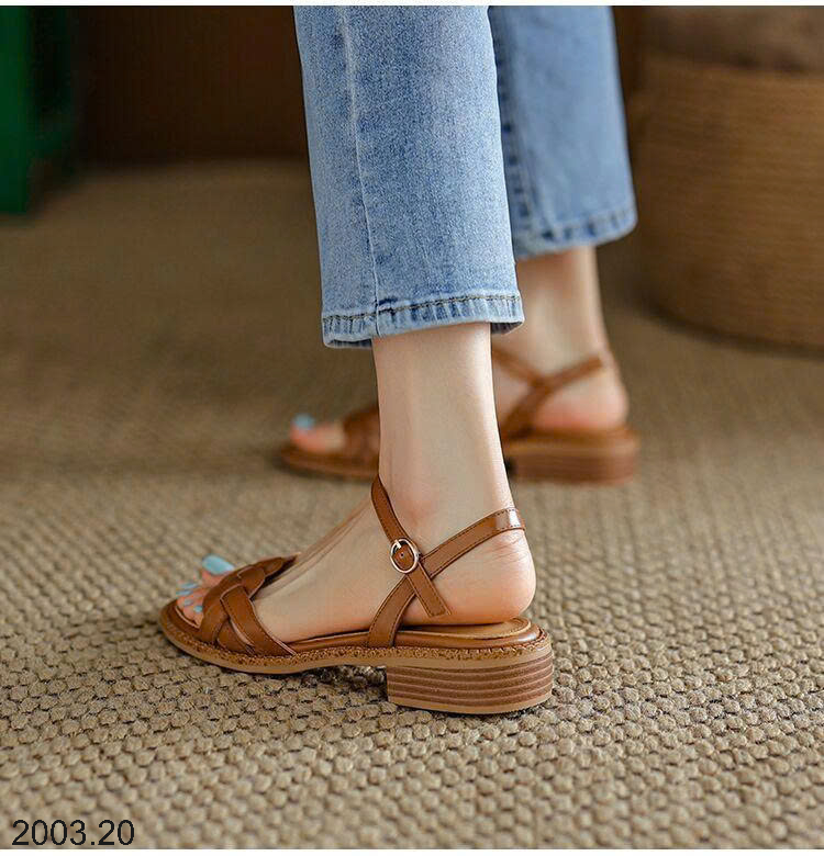 26HA2003.20 - SANDAL ĐẾ THẤP QUAI TẾT