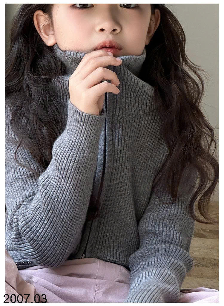 26HA2007.03 - ÁO KHOÁC CARDIGAN DỆT KIM CỔ CAO BÉ GÁI