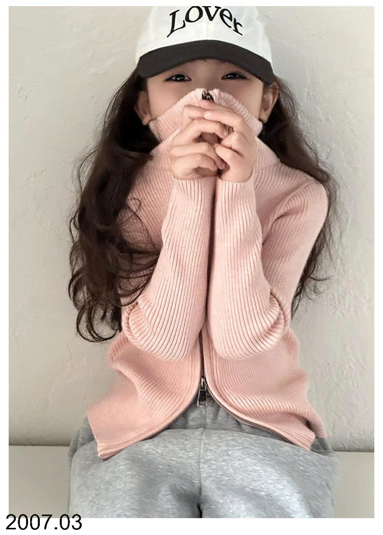 26HA2007.03 - ÁO KHOÁC CARDIGAN DỆT KIM CỔ CAO BÉ GÁI