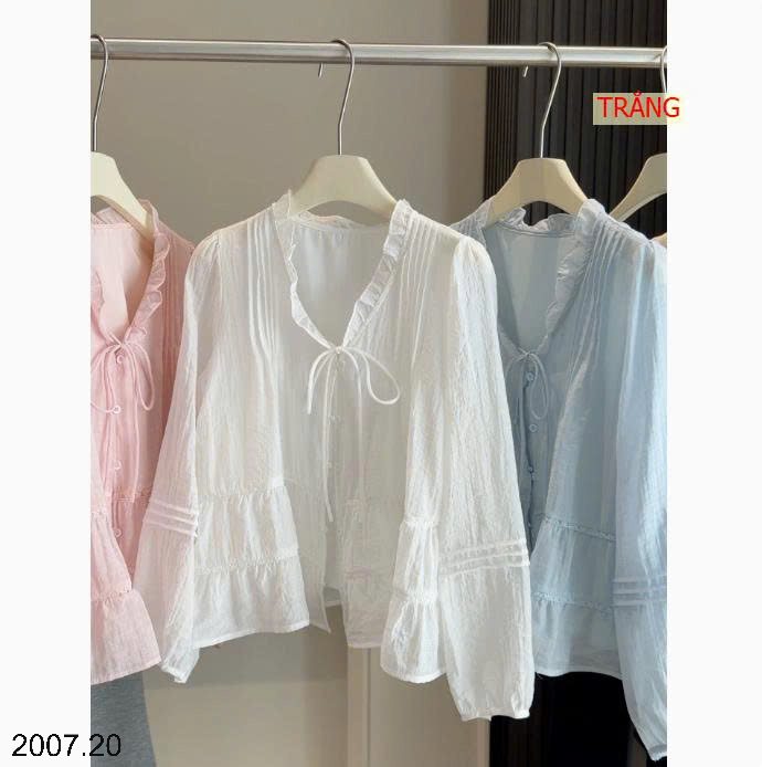 26HA2007.20 - ÁO SƠ MI VIỀN BÈO ANNA