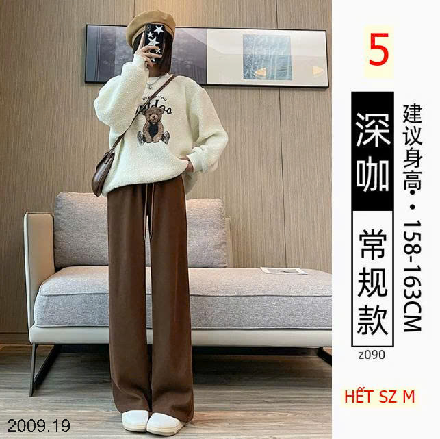26HA2009.19 - QUẦN NHUNG TĂM ỐNG RỘNG LƯNG CAO