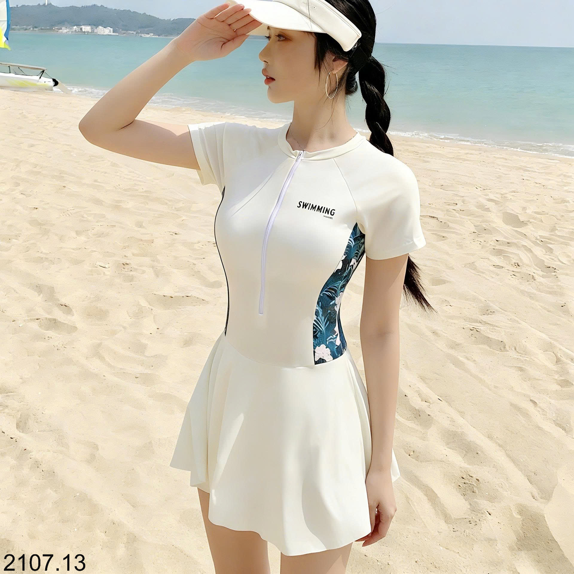 26HA2107.13 - VÁY BƠI NỮ MÀU TRẮNG