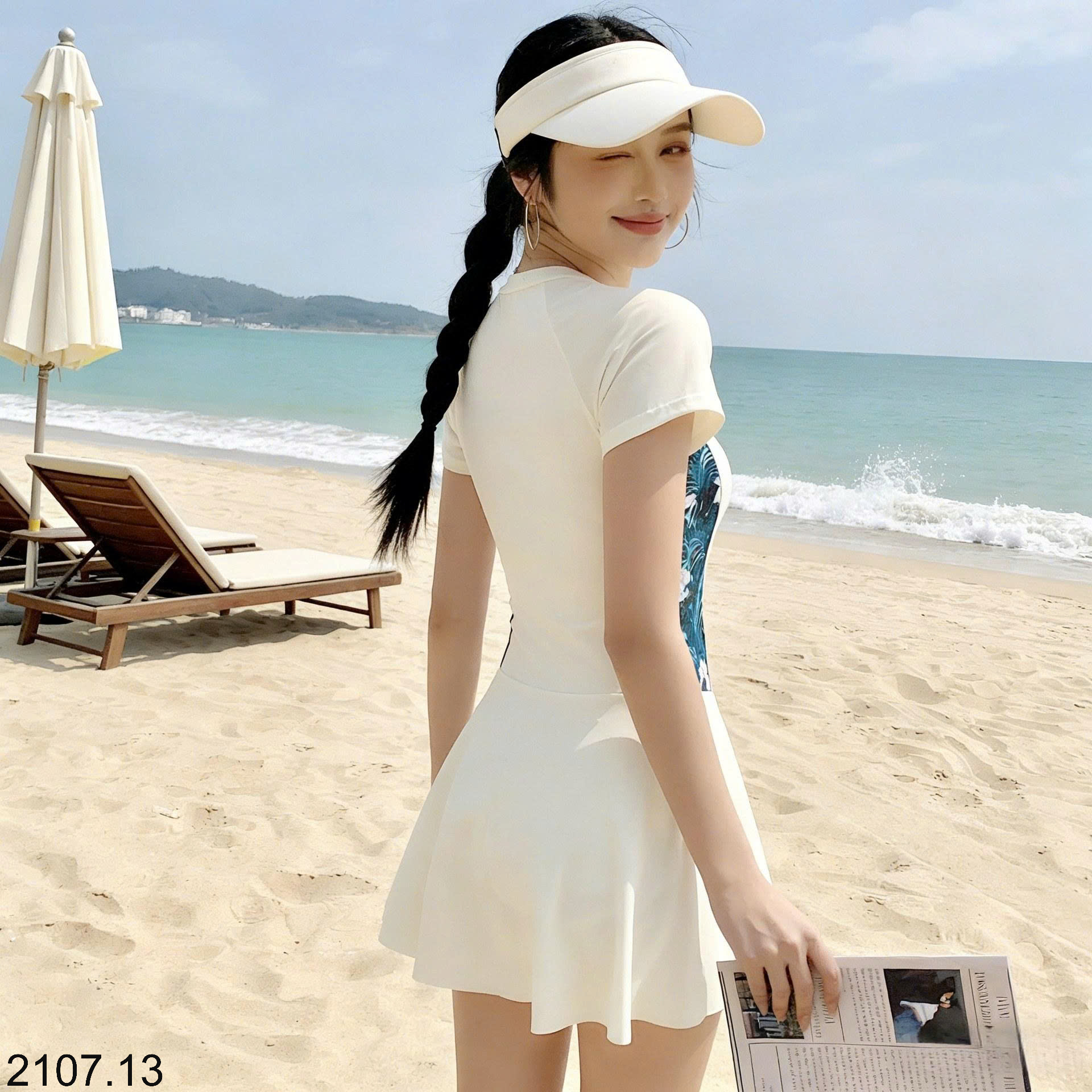 26HA2107.13 - VÁY BƠI NỮ MÀU TRẮNG