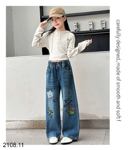 26HA2108.11 - QUẦN JEAN BÉ GÁI HOẠT HÌNH SIZE ĐẠI