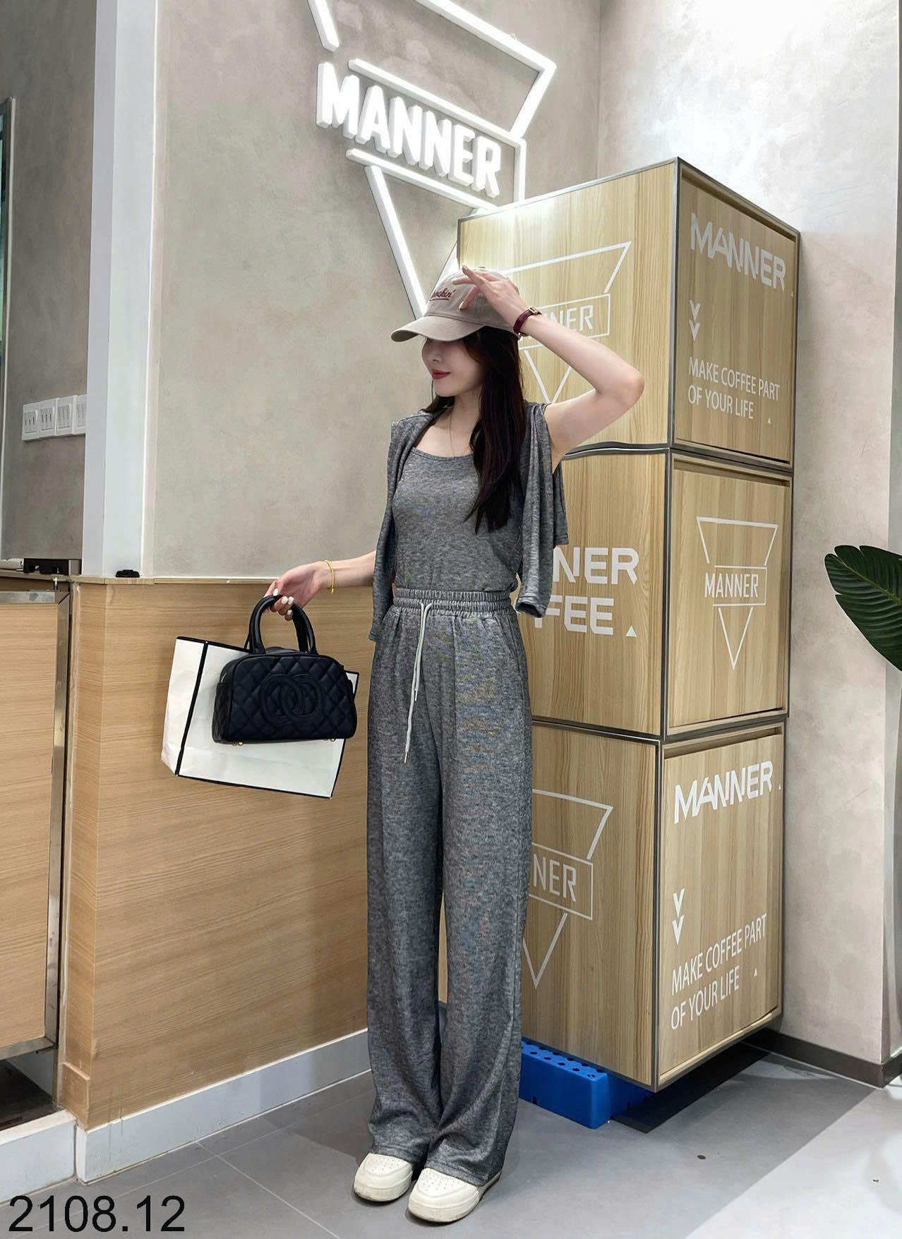 26HA2108.12 - BỘ GẠO NẾP NHUNG 3 CHI TIẾT CHO NỮ