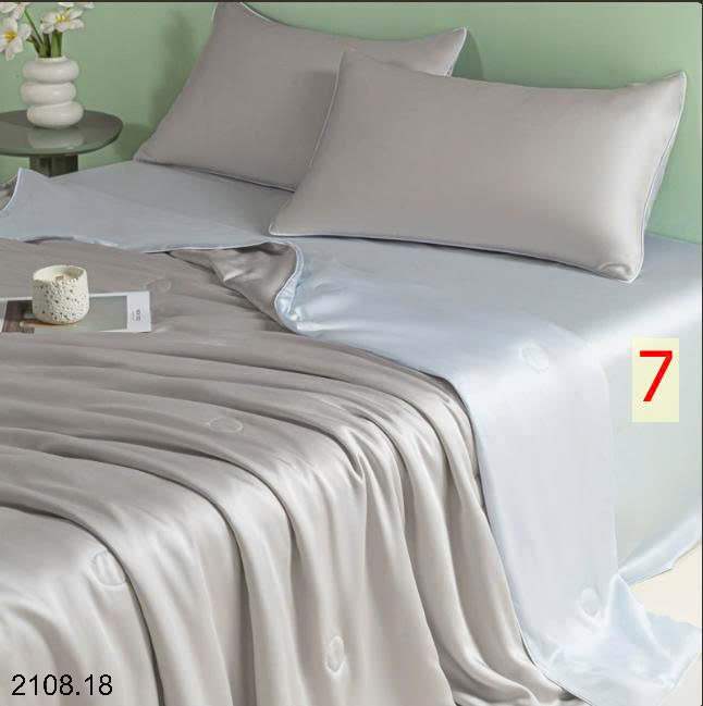 26HA2108.18 - SET CHĂN GA GỐI LỤA QUẢNG CHÂU