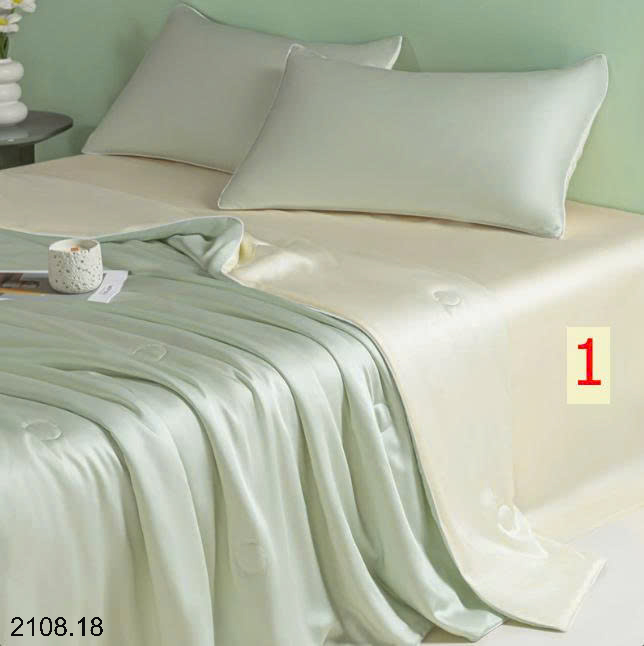 26HA2108.18 - SET CHĂN GA GỐI LỤA QUẢNG CHÂU