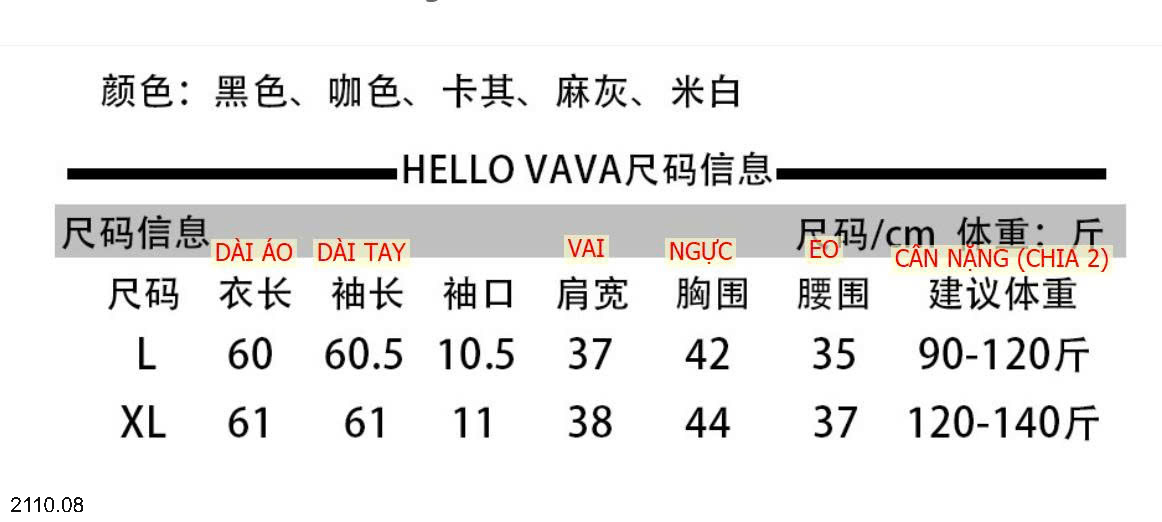 26HA2110.08 - ÁO THUN DÀI TAY NỮ HELLO VAVA