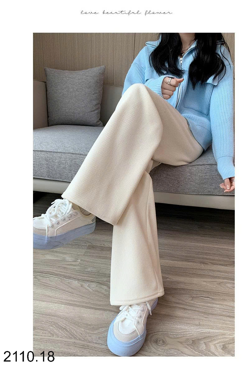 26HA2110.18 - QUẦN NHUNG TĂM ỐNG XUÔNG LÓT LÔNG CHO NỮ
