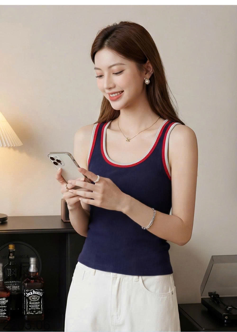 26HA2203.06 - ÁO BA LỖ KÈM BRA NỮ