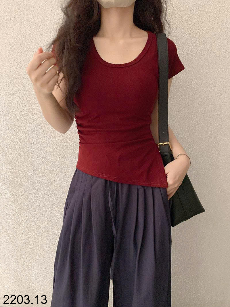 26HA2203.13 - ÁO THUN NGẮN TAY CỔ U CHO NỮ