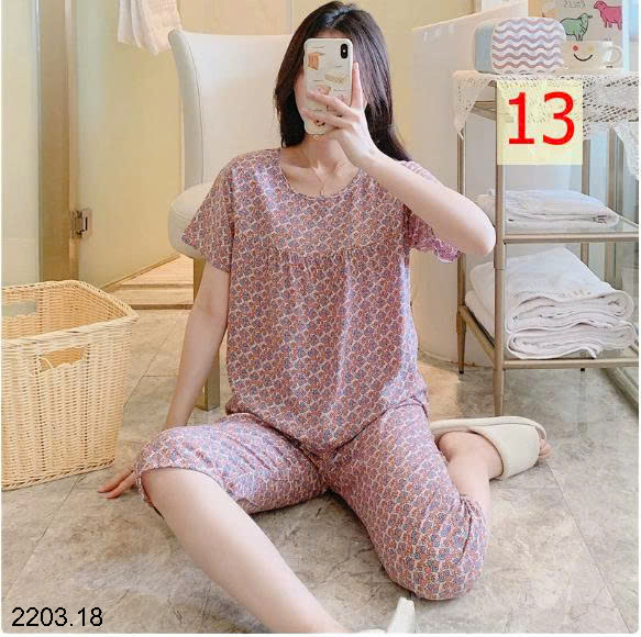 26HA2203.18 - BỘ LANH LỤA LỬNG MẶC NHÀ NỮ