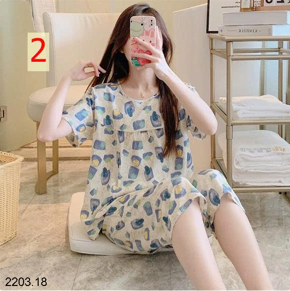 26HA2203.18 - BỘ LANH LỤA LỬNG MẶC NHÀ NỮ