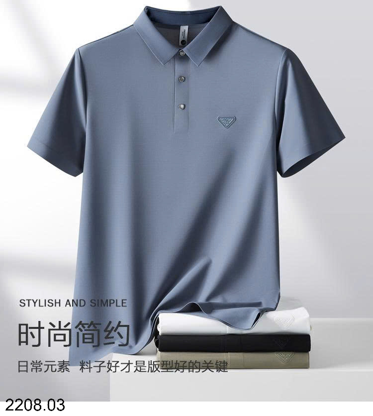 26HA2208.03 - ÁO POLO NGẮN TAY LỤA BĂNG NAM QCCC
