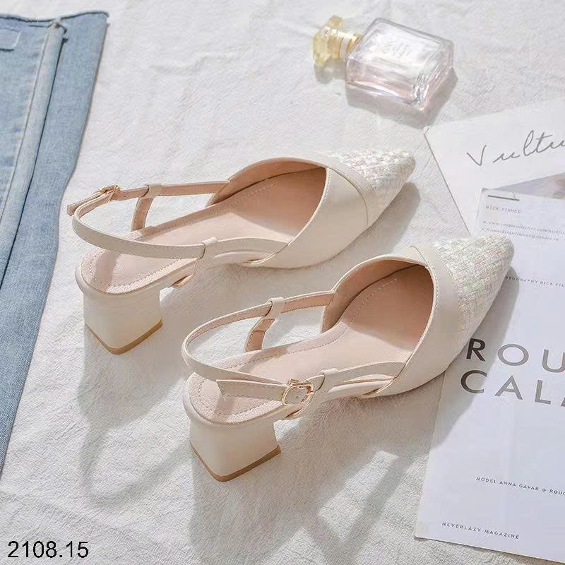 26HA2208.15 - GIÀY SANDAL NỮ MŨI NHỌN GÓT VUÔNG