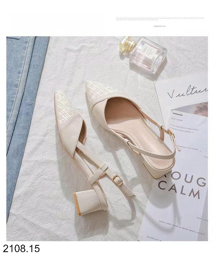 26HA2208.15 - GIÀY SANDAL NỮ MŨI NHỌN GÓT VUÔNG