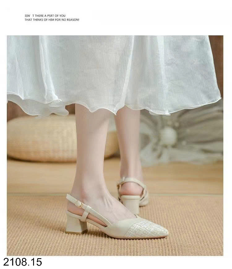 26HA2208.15 - GIÀY SANDAL NỮ MŨI NHỌN GÓT VUÔNG