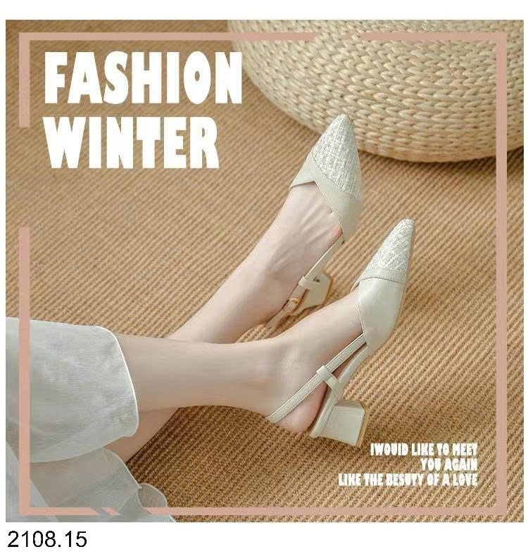 26HA2208.15 - GIÀY SANDAL NỮ MŨI NHỌN GÓT VUÔNG
