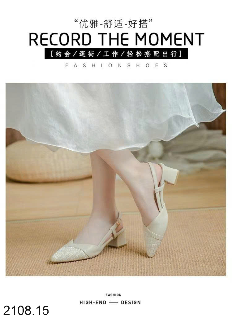 26HA2208.15 - GIÀY SANDAL NỮ MŨI NHỌN GÓT VUÔNG