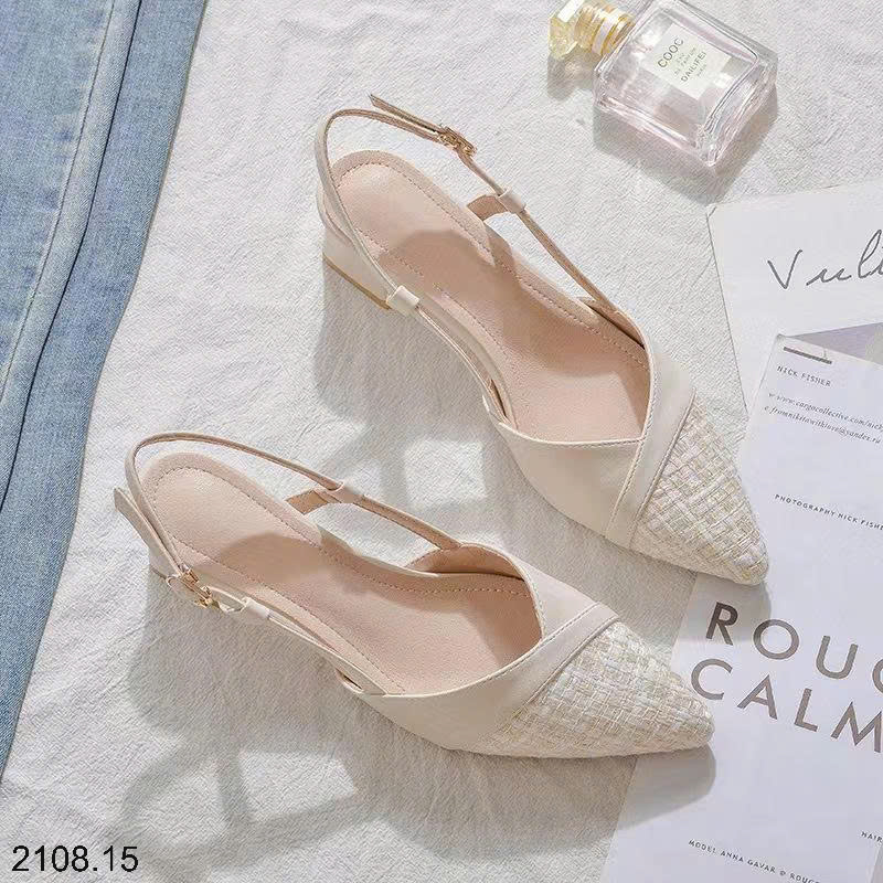 26HA2208.15 - GIÀY SANDAL NỮ MŨI NHỌN GÓT VUÔNG
