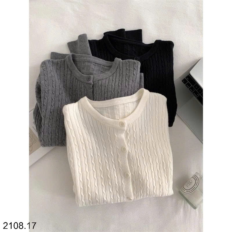 26HA2208.17 - ÁO LEN CARDIGAN NỮ VẶN THỪNG