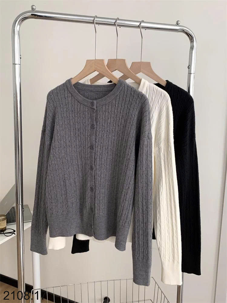 26HA2208.17 - ÁO LEN CARDIGAN NỮ VẶN THỪNG