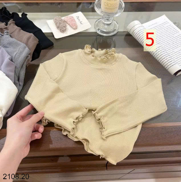 26HA2208.20 - ÁO GIỮ NHIỆT NINGLI CỔ VIỀN BÈO BÉ GÁI