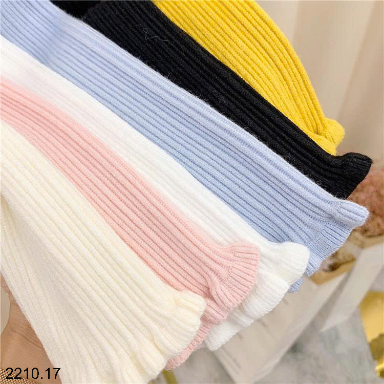 26HA2210.17 - ÁO LEN CỔ VIỀN BÈO CHO BÉ GÁI