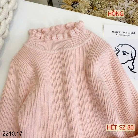 26HA2210.17 - ÁO LEN CỔ VIỀN BÈO CHO BÉ GÁI