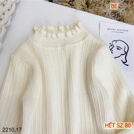 26HA2210.17 - ÁO LEN CỔ VIỀN BÈO CHO BÉ GÁI