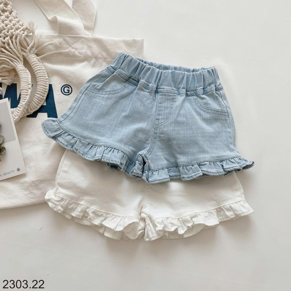 26HA2303.22 - QUẦN SHORT DEMIN 2 MÀU BÉ GÁI