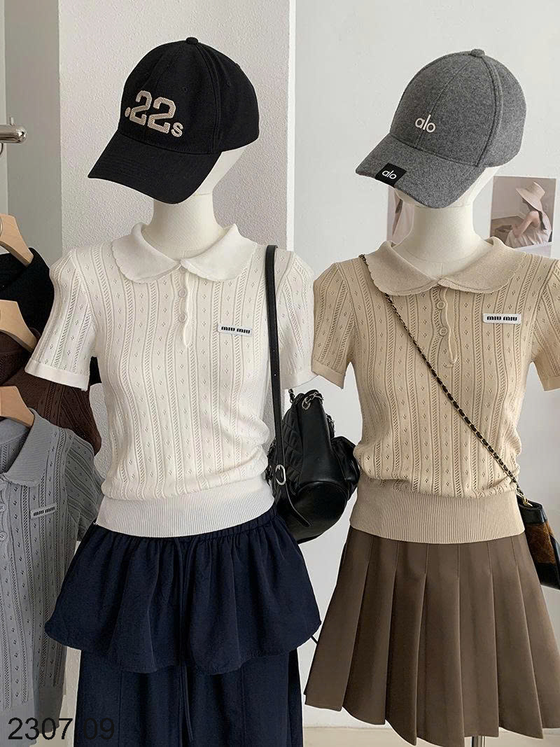26HA2307.09 - ÁO DỆT KIM NGẮN TAY THOÁNG KHÍ NHÀ KEKEZOON