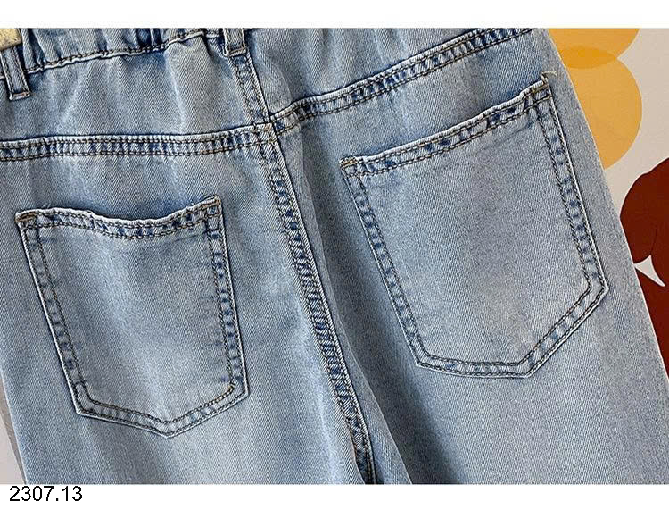 26HA2307.13 - QUẦN JEAN THÊU TIM SIZE ĐẠI BÉ GÁI